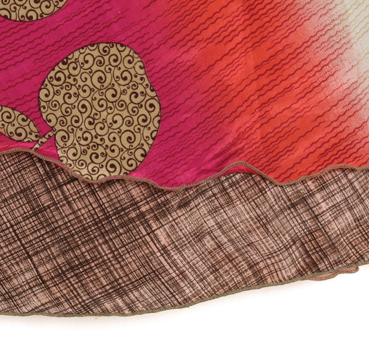 Sushila Vintage Art Silk Saree Magic Wrap Reversible Skirt Beach Dress Multi-Color