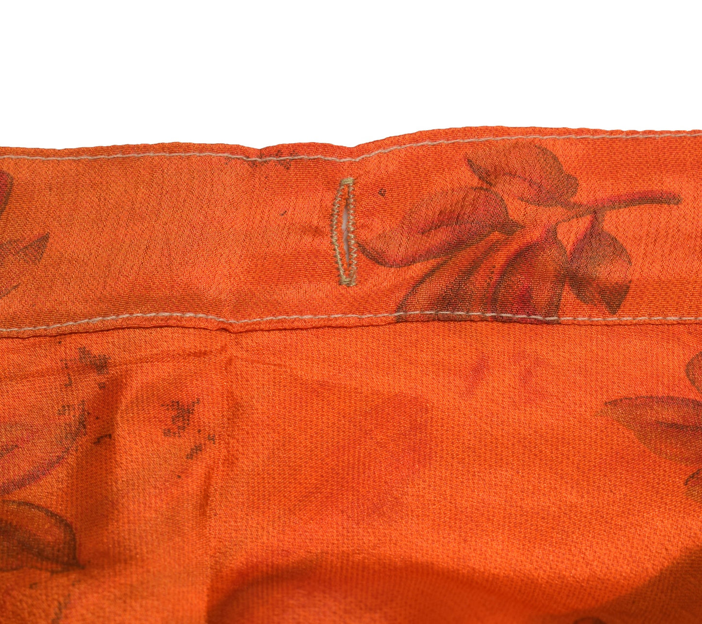 Sushila Vintage Art Silk Saree Magic Wrap Reversible Skirt Beach Dress Orange Boho