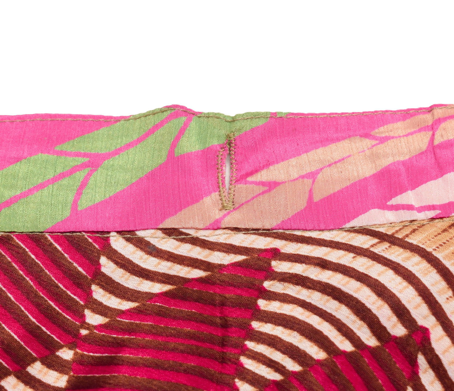Sushila Vintage Flora Saree Magic Wrap Art Silk Reversible Skirt Pink Beach Dress