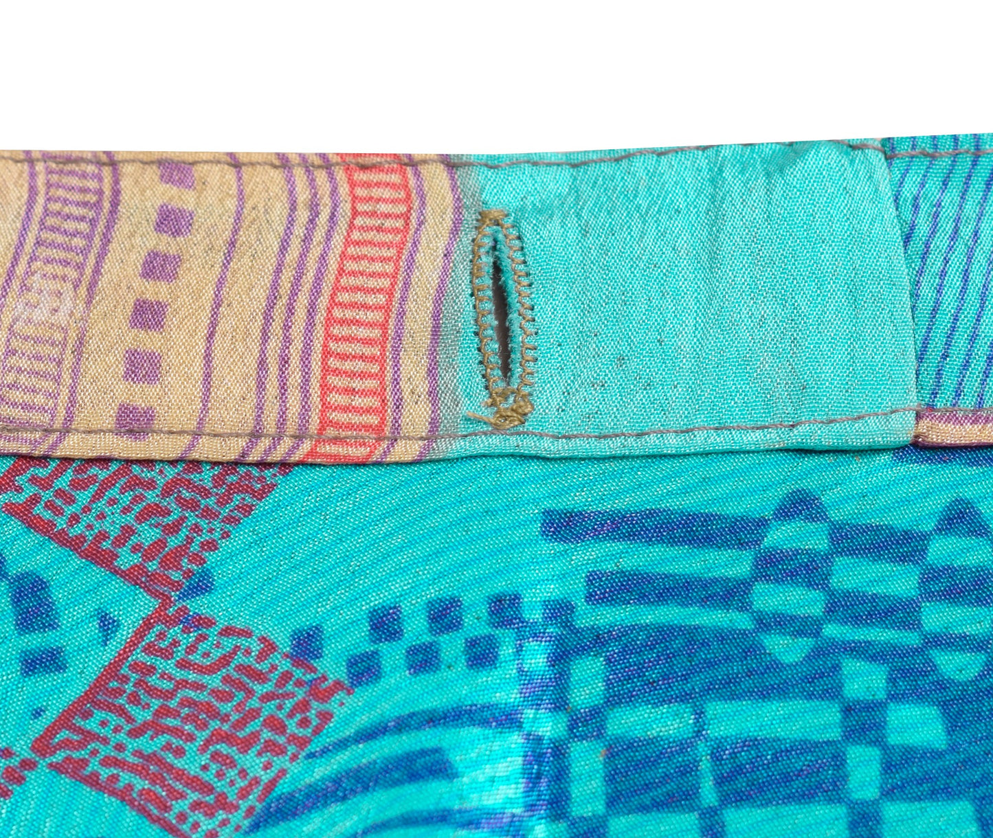 Sushila Vintage Aqua Green Art Silk Saree Magic Wrap Reversible Skirt Beach Dress
