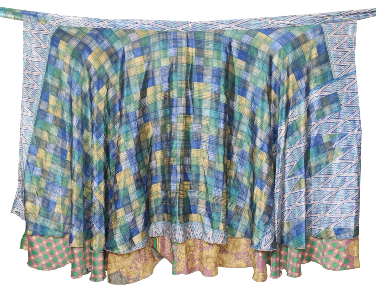 Sushila Vintage Mauve Saree Magic Wrap Reversible Skirt Beach Dress Art Silk Hippie