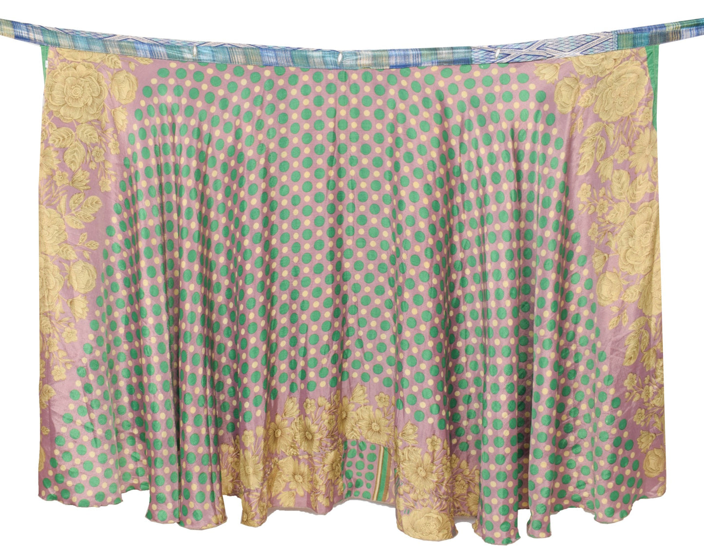Sushila Vintage Mauve Saree Magic Wrap Reversible Skirt Beach Dress Art Silk Hippie
