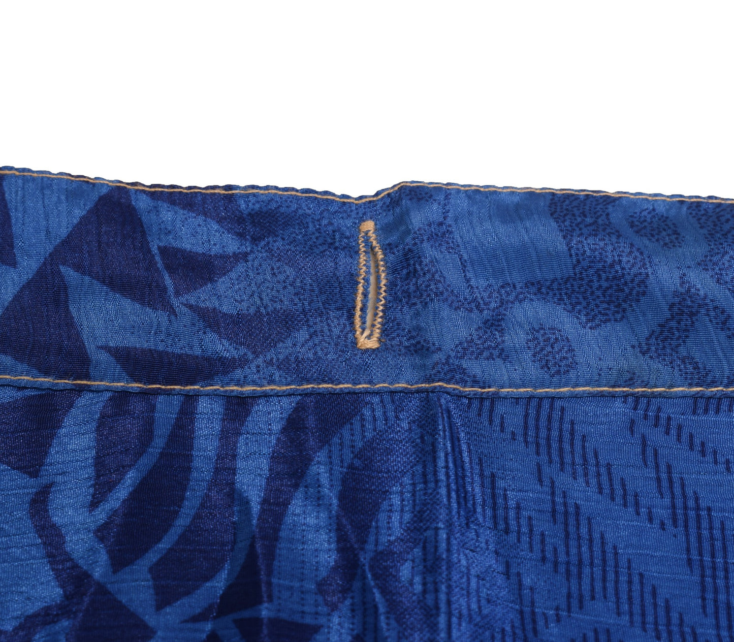 Sushila Vintage Blue Saree Magic Wrap Reversible Skirt Art Silk 2 Layer Beach Dress