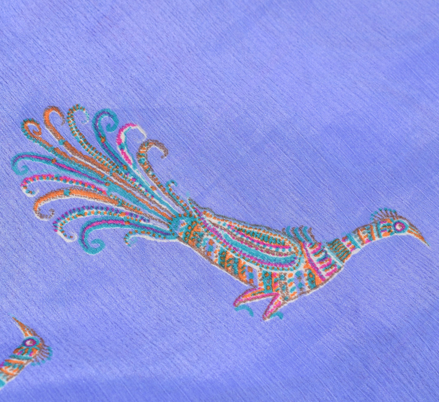 Sushila Vintage Art Silk Saree Magic Wrap Bird Printed Reversible Skirt Beach Dress