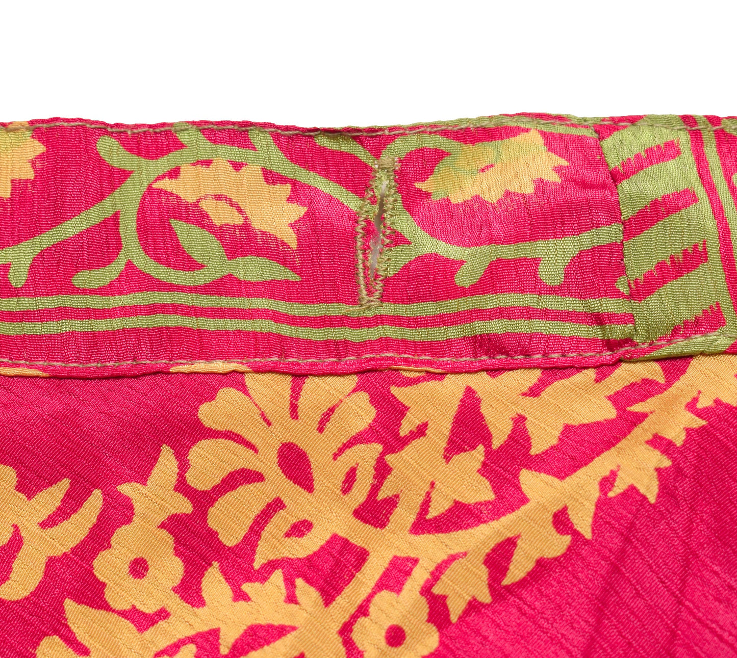 Sushila Vintage Magenta Saree Magic Wrap Reversible Skirt Beach Art Silk Dress Boho