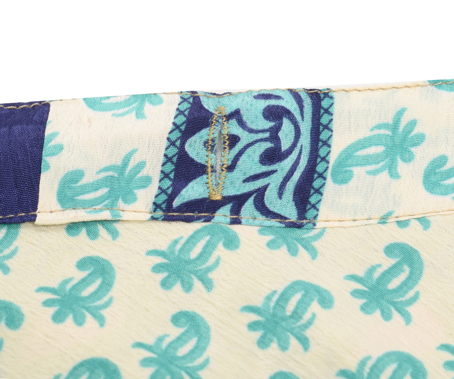 Sushila Vintage Floral Saree Magic Wrap Reversible Skirt Art Silk Green Beach Dress