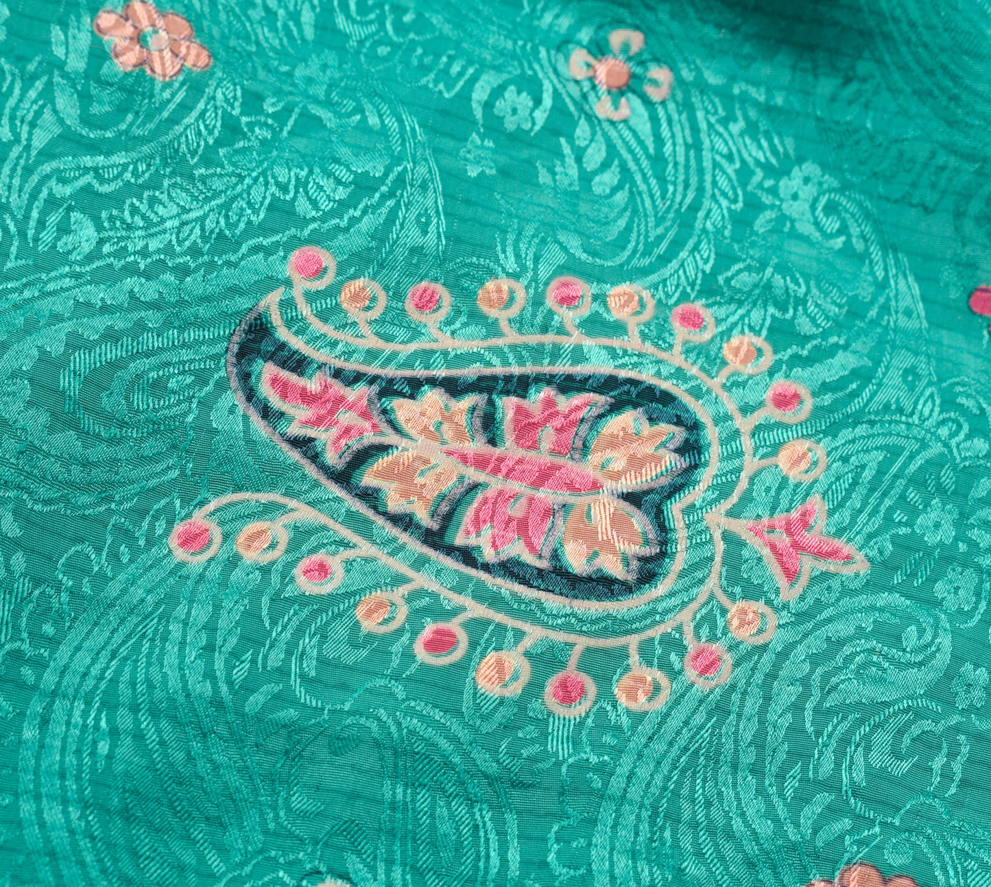 Sushila Vintage Art Silk Saree Magic Wrap Teal Green Reversible Skirt Beach Dress