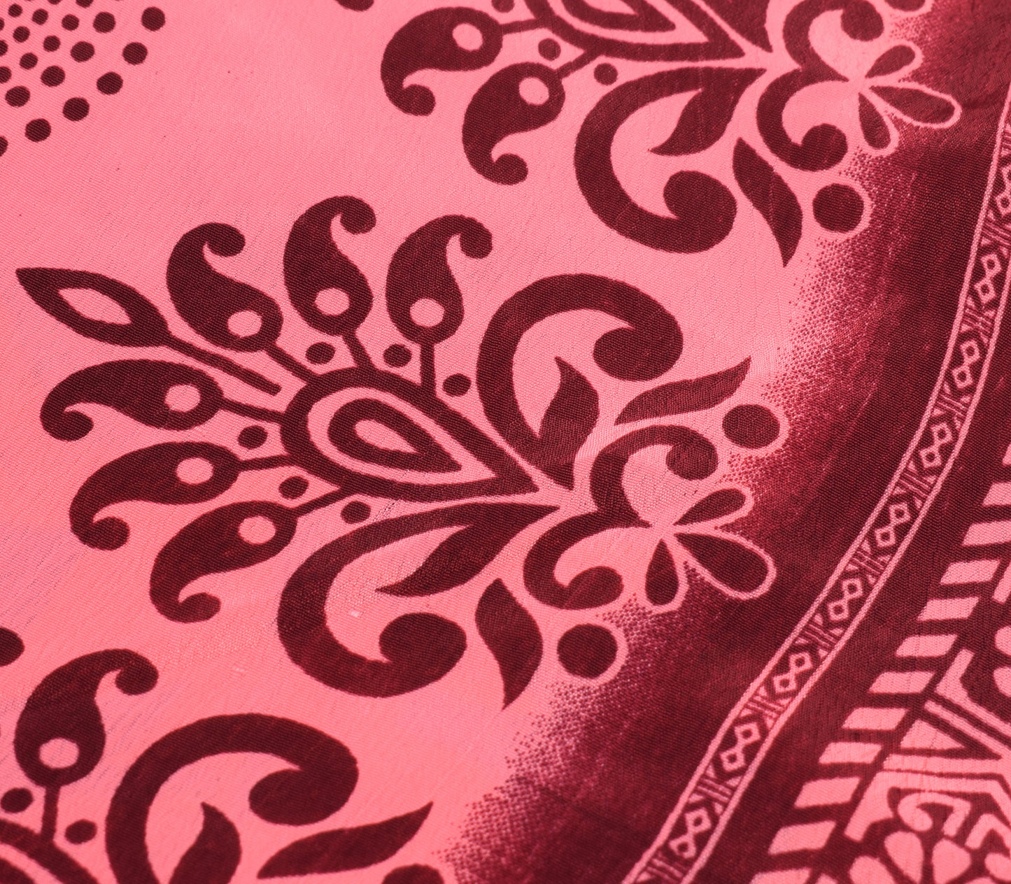 Sushila Vintage  Art Silk Saree Magic Wrap Reversible Skirt Floral Beach Dress