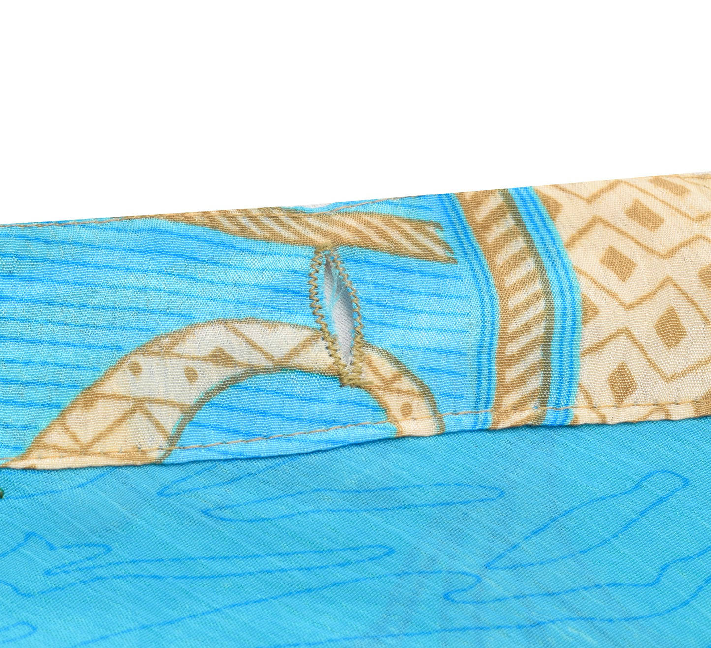 Sushila Vintage Sky Blue Art Silk Saree Magic Wrap Reversible Skirt Beach Dress