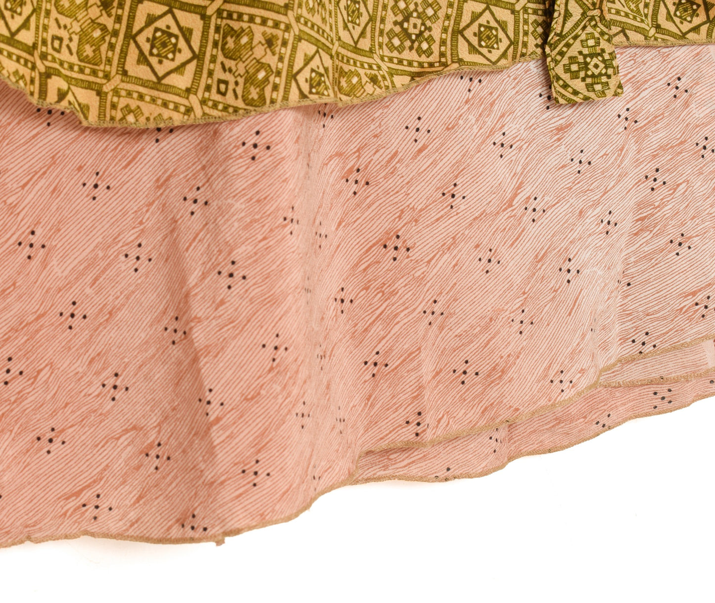 Sushila Vintage Art Silk Saree Magic Wrap Reversible Skirt Beach Dress Hippie