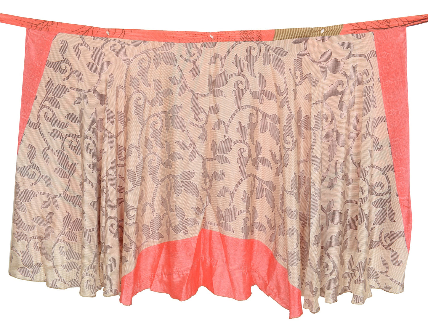 Sushila Vintage Art Silk Saree Floral Magic Wrap Reversible Skirt Beach Dress