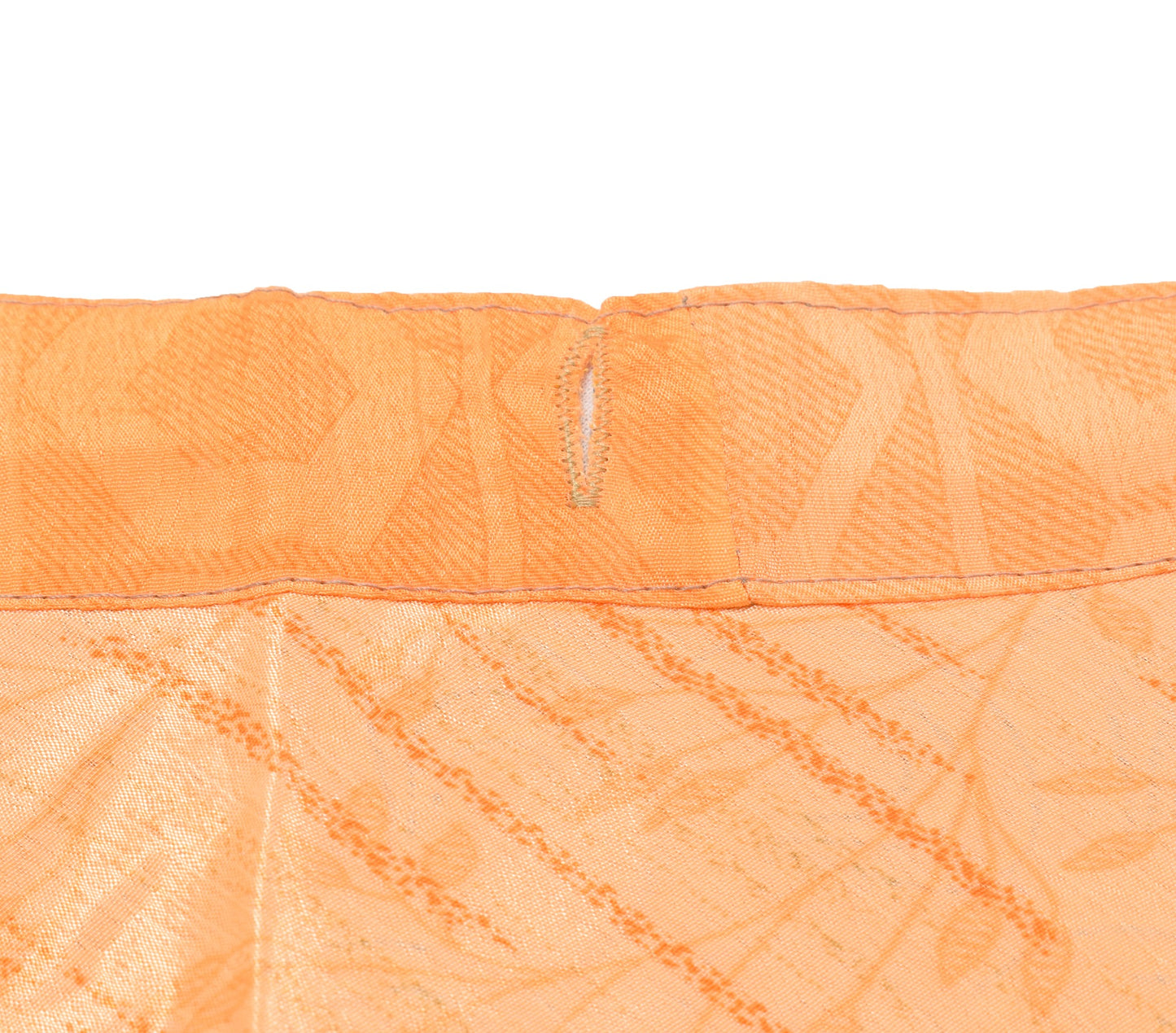 Sushila Vintage Floral Saree Magic Wrap Reversible Orange Art Silk Skirt Beach Dress