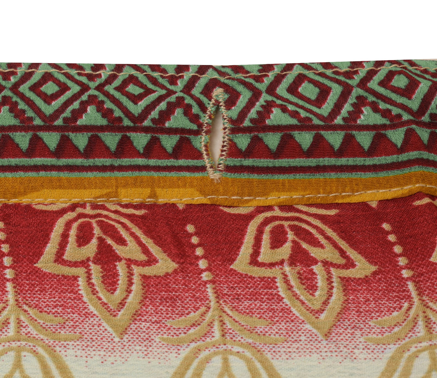 Sushila Vintage Art Silk Saree Magic Wrap Reversible Skirt Green Blue Beach Dress