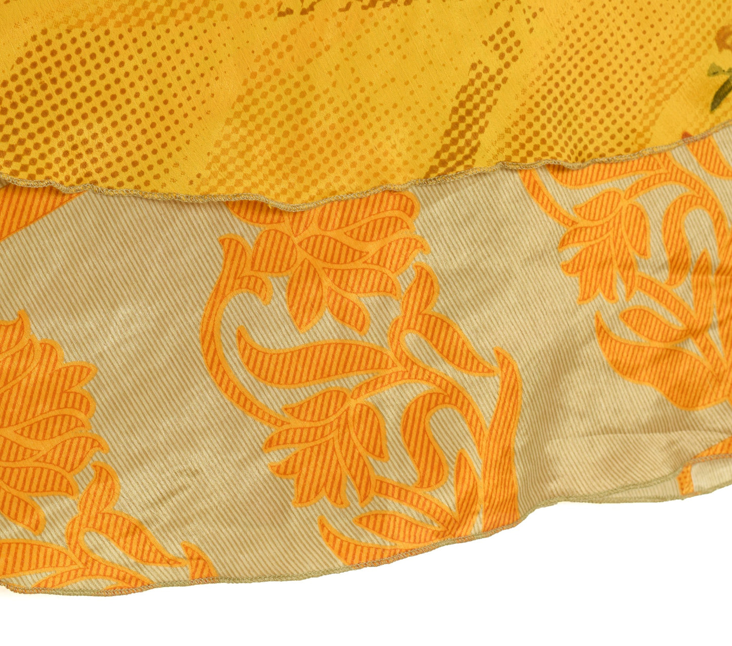 Sushila Vintage Floral Art Silk Saree Magic Wrap Reversible Skirt Beach Dress