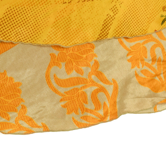 Sushila Vintage Floral Art Silk Saree Magic Wrap Reversible Skirt Beach Dress