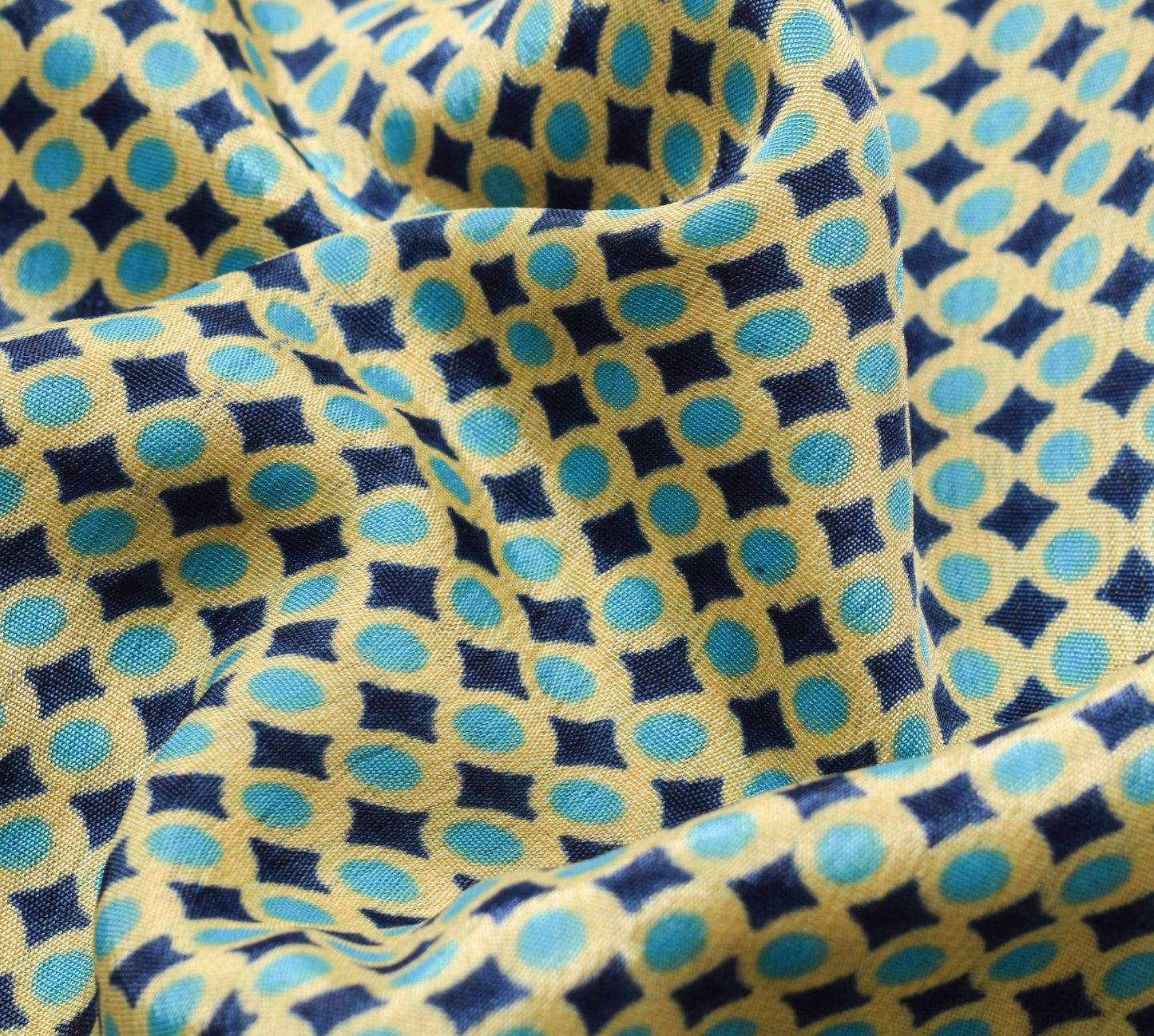 Sushila Vintage Blue Art Silk Saree Magic Wrap Reversible Skirt Dot Beach Dress