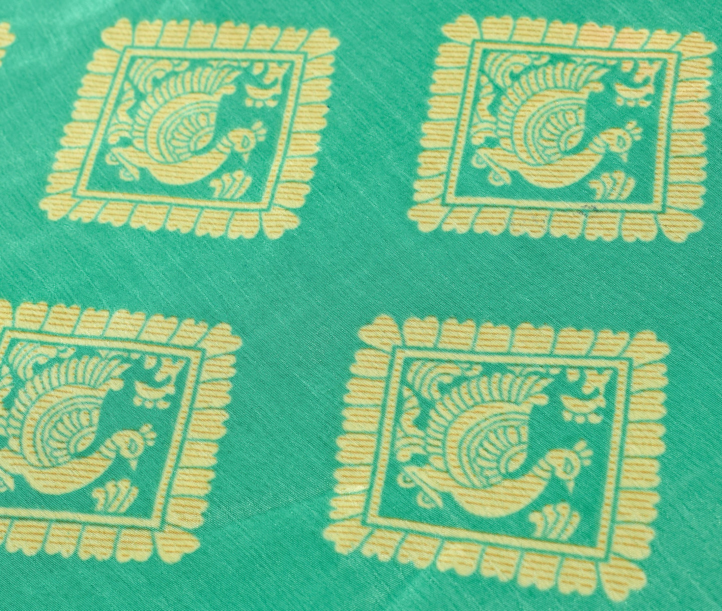 Sushila Vintage Aqua Green Saree Magic Wrap Reversible Art Silk Skirt Beach Dress