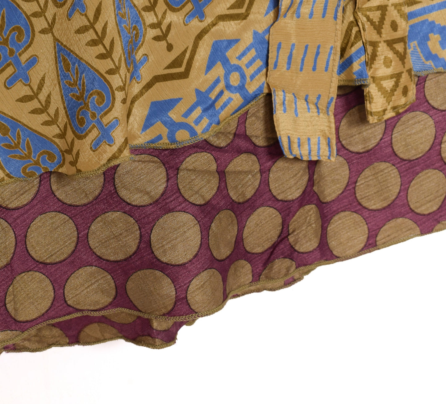 Sushila Vintage Mauve Art Silk Saree Magic Wrap Reversible Skirt Beach Dress Hippie
