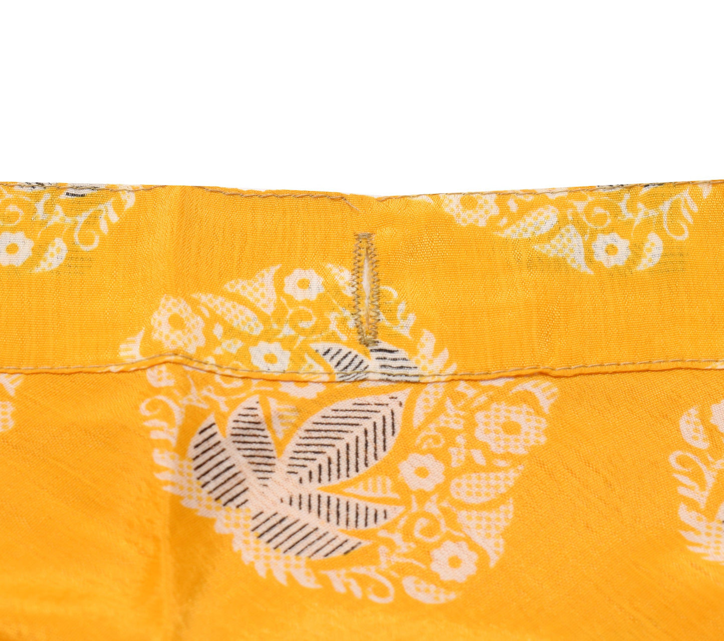 Sushila Vintage Yellow Saree Magic Wrap Reversible Skirt Art Silk Beach Dress Boho