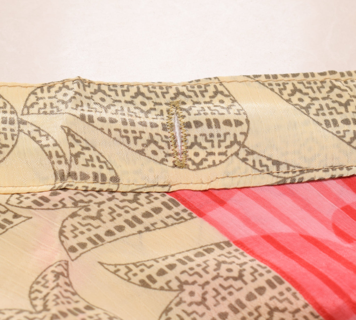 Sushila Vintage Pink Cream Saree Magic Wrap Reversible Skirt Art Silk Beach Dress