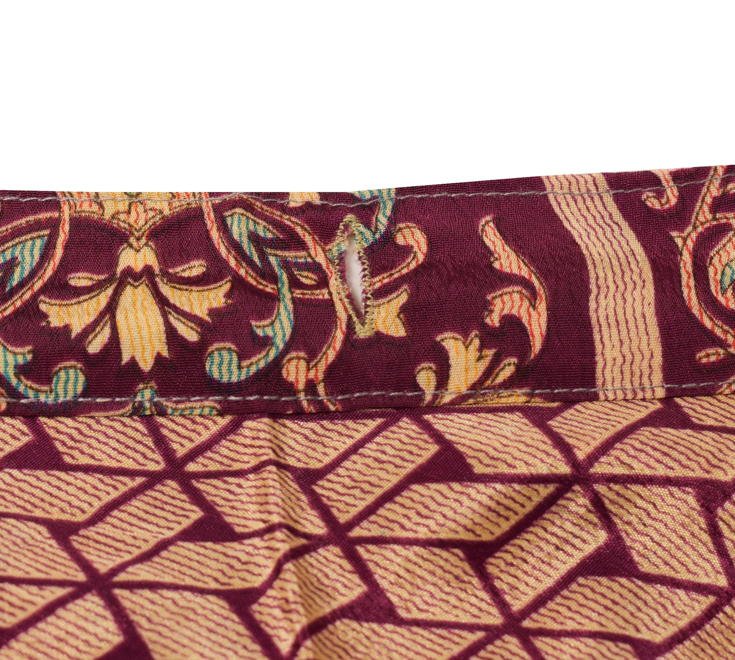 Sushila Vintage Red Saree Magic Wrap Reversible Skirt Beach Art Silk Dress Hippie