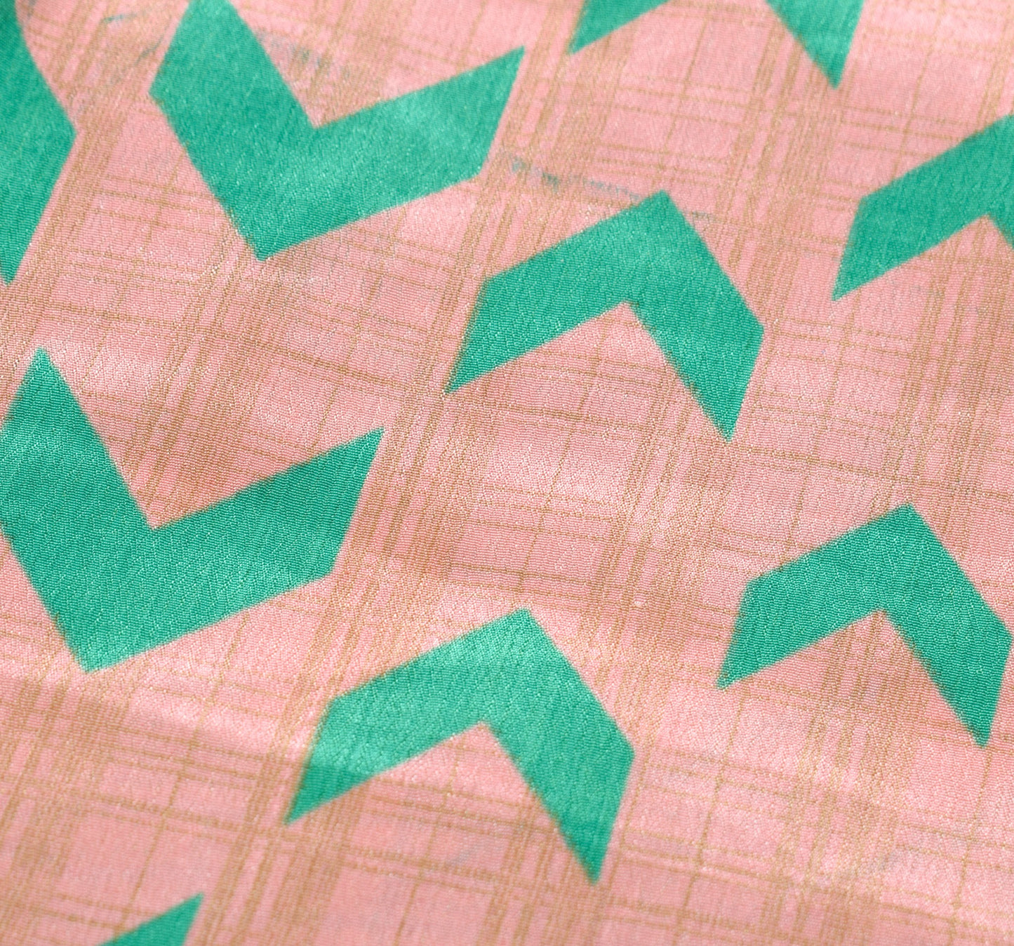 Sushila Vintage Art Silk Saree Magic Wrap Pink Green Reversible Skirt Beach Dress