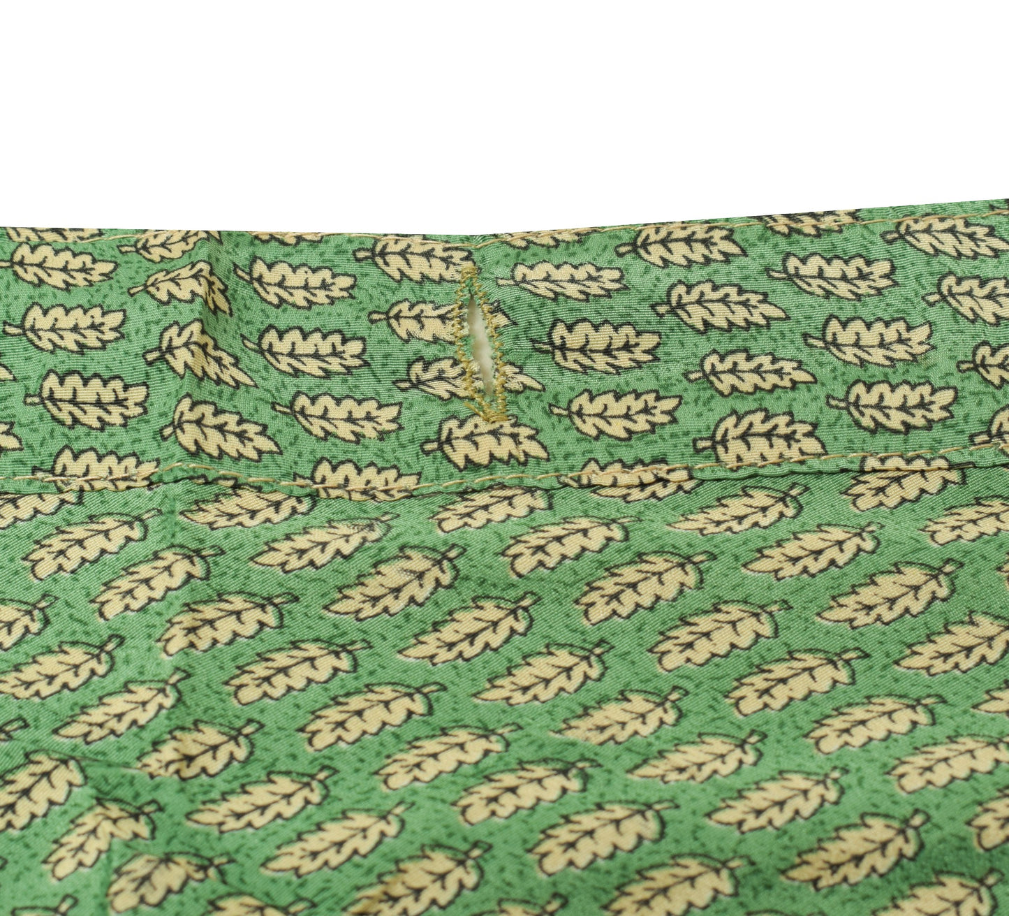 Sushila Vintage Henna Green Saree Magic Wrap Reversible Art Silk Skirt Beach Dress