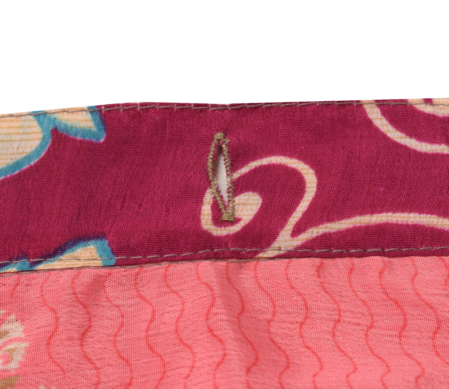 Sushila Vintage Handmade Red Saree Magic Wrap Reversible Skirt Art Silk Beach Dress