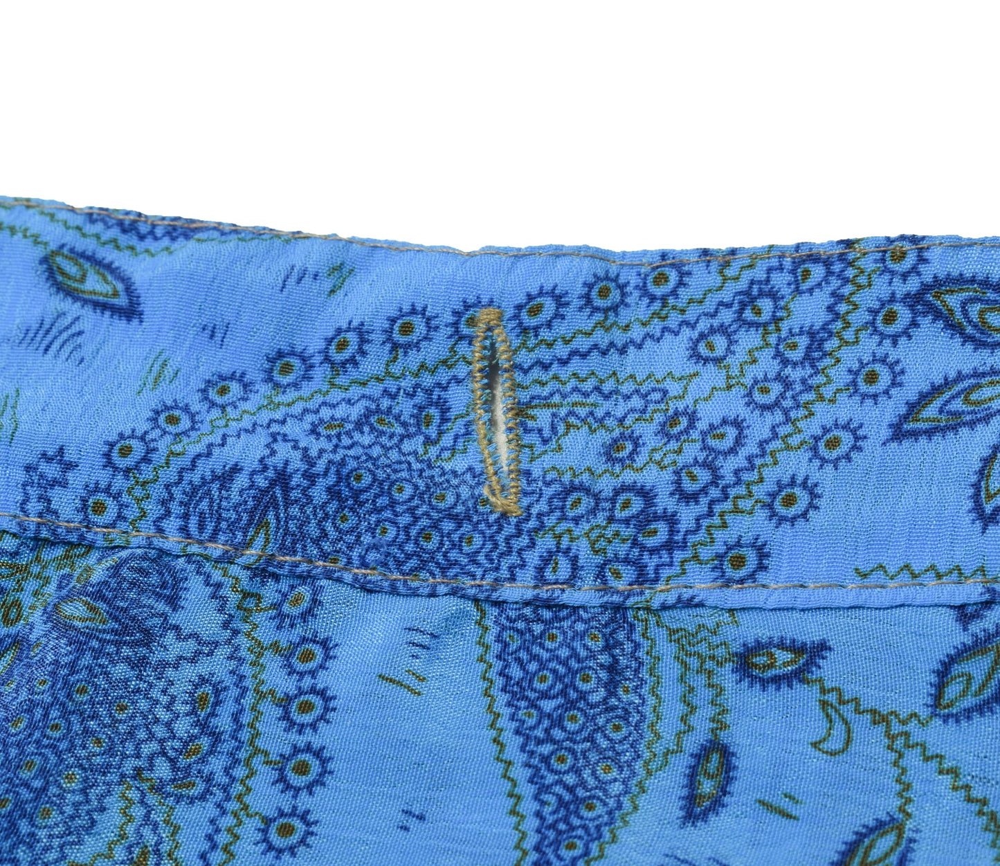 Sushila Vintage Blue Purple Saree Magic Wrap Reversible Skirt Art Silk Beach Dress