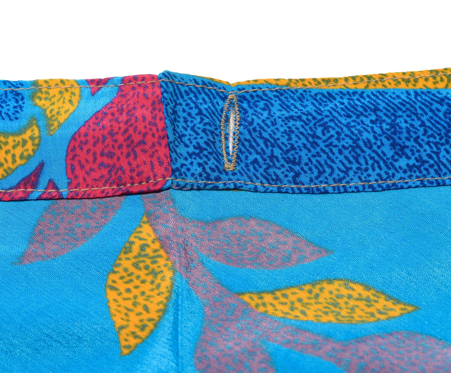 Sushila Vintage Blue Saree Magic Wrap Reversible Skirt Handmade Art Silk Beach Dress