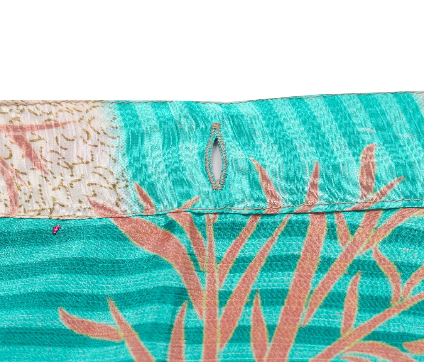 Sushila Vintage Art Silk Saree Magic Wrap Reversible Skirt Beach Dress Floral Pink