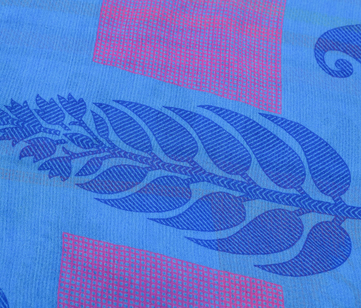 Sushila Vintage Art Silk Saree Magic Wrap Reversible Skirt Handmade Blue Beach Dress