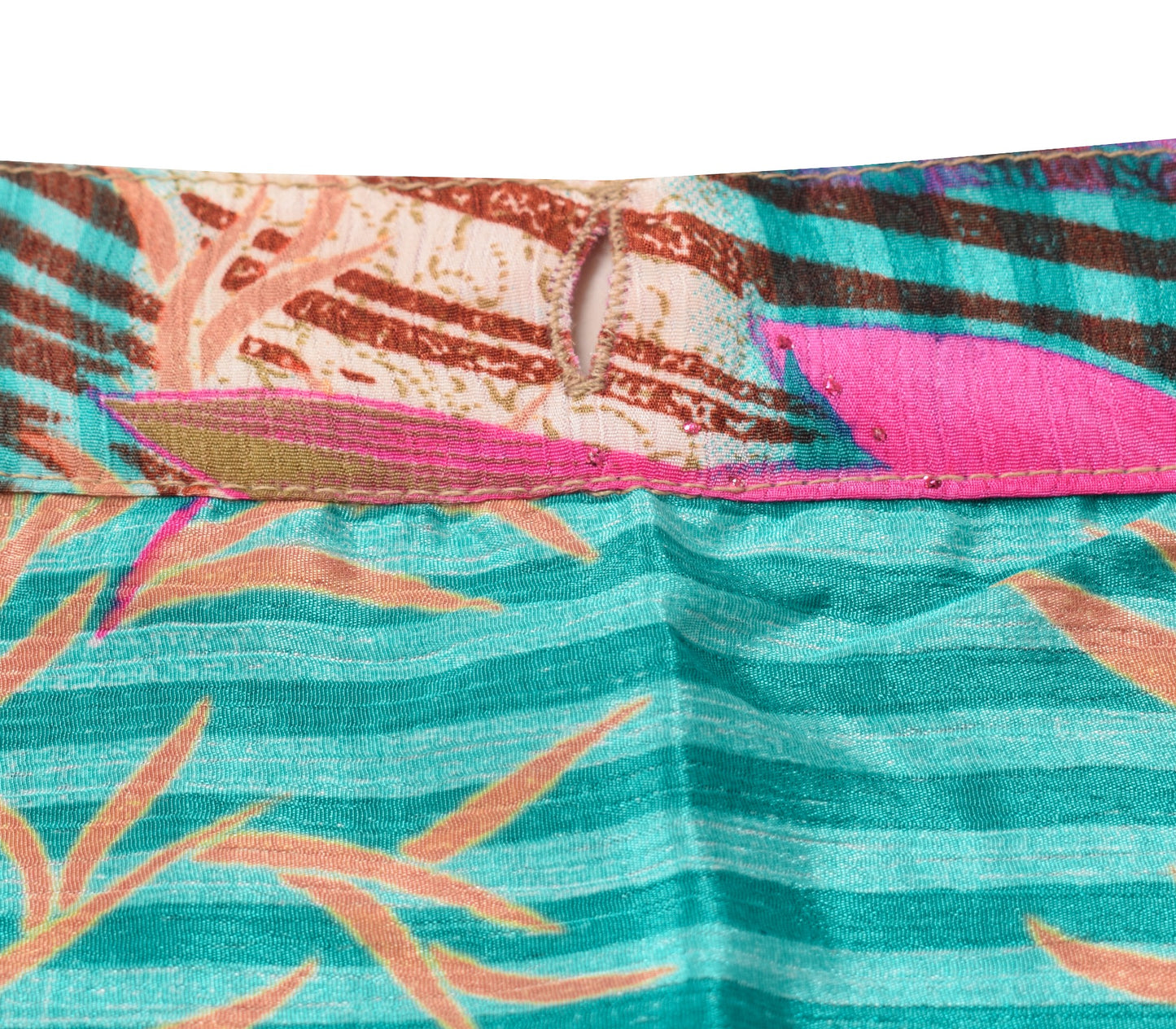 Sushila Vintage Art Silk Saree Magic Wrap Reversible Skirt Floral Pink Beach Dress