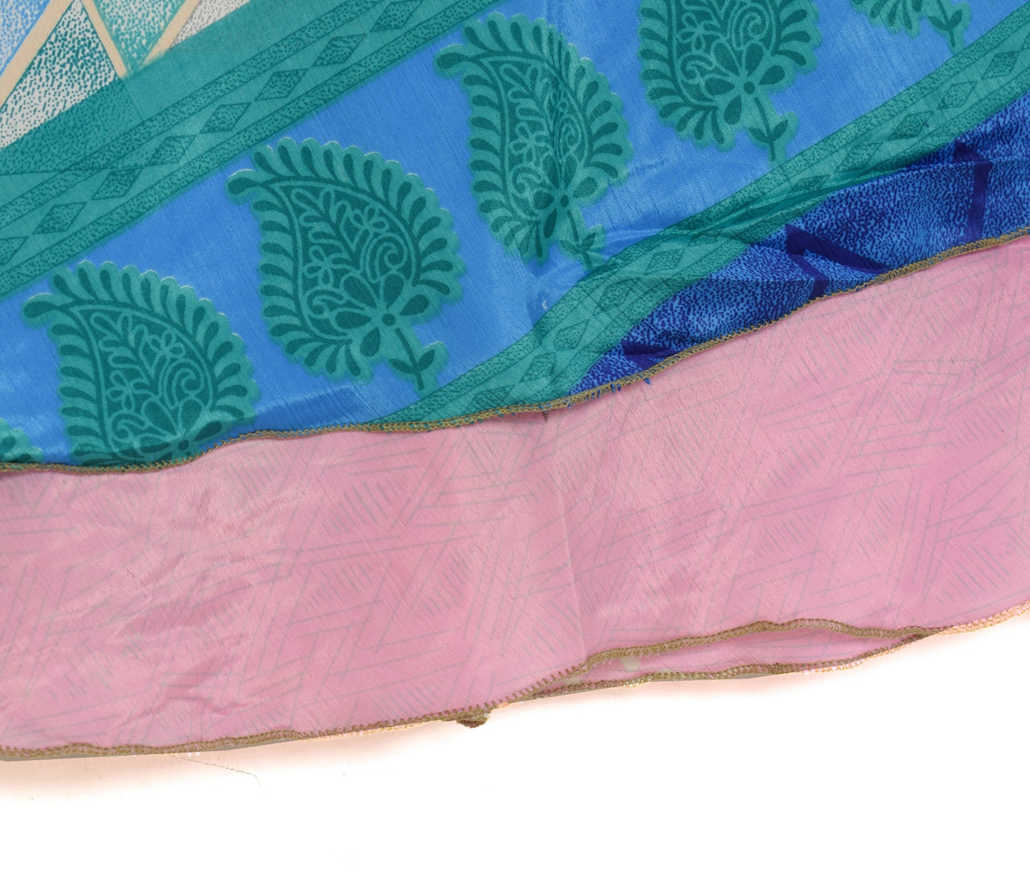 Sushila Vintage Pink Saree Magic Wrap Reversible Skirt Beach Art Silk Dress Handmade