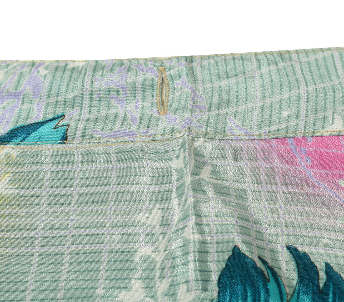 Sushila Vintage Gray Art Silk Saree Magic Wrap Reversible Skirt Beach Dress