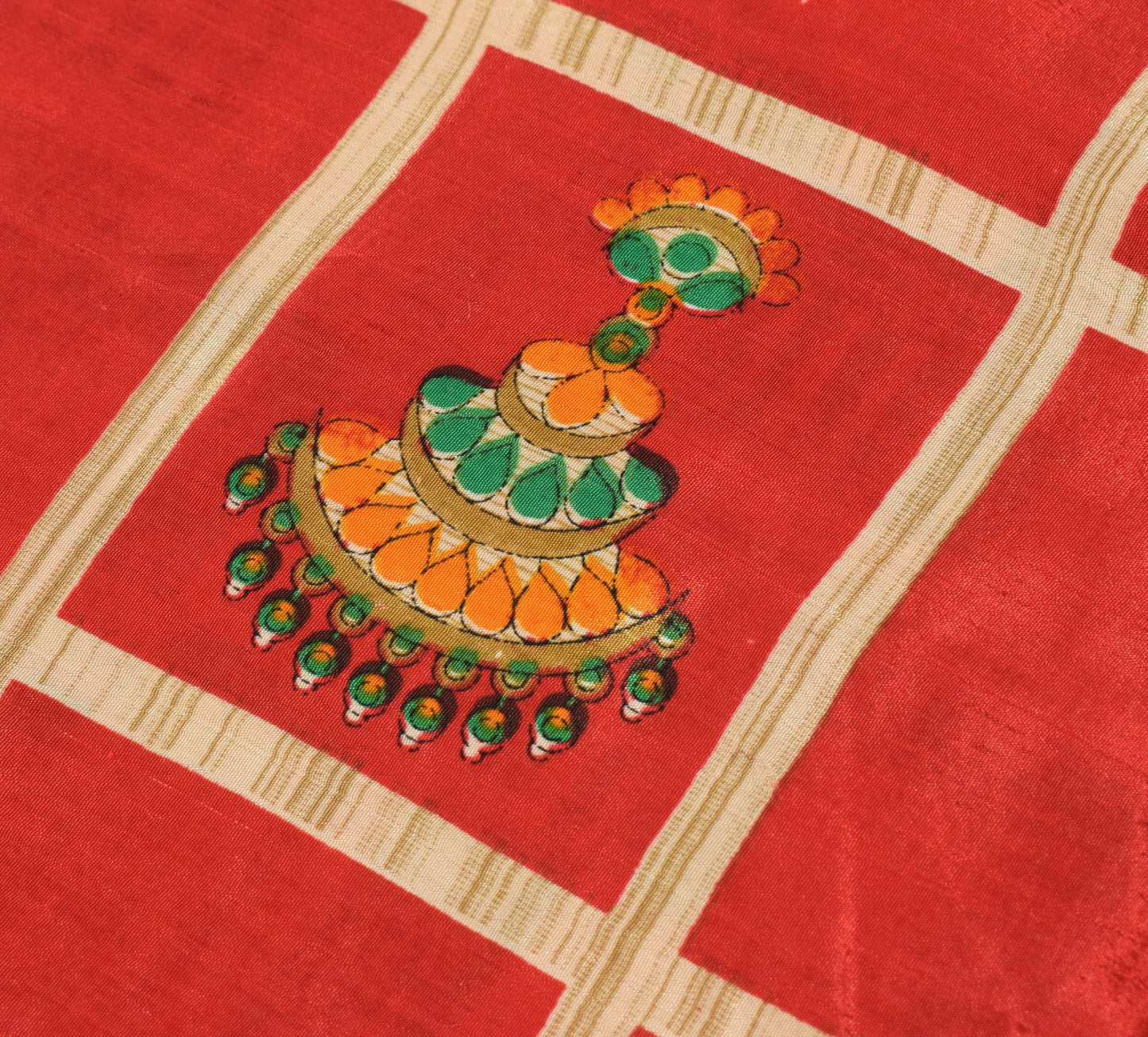 Sushila Vintage Red Antique Saree Magic Wrap Reversible Skirt Art Silk Beach Dress