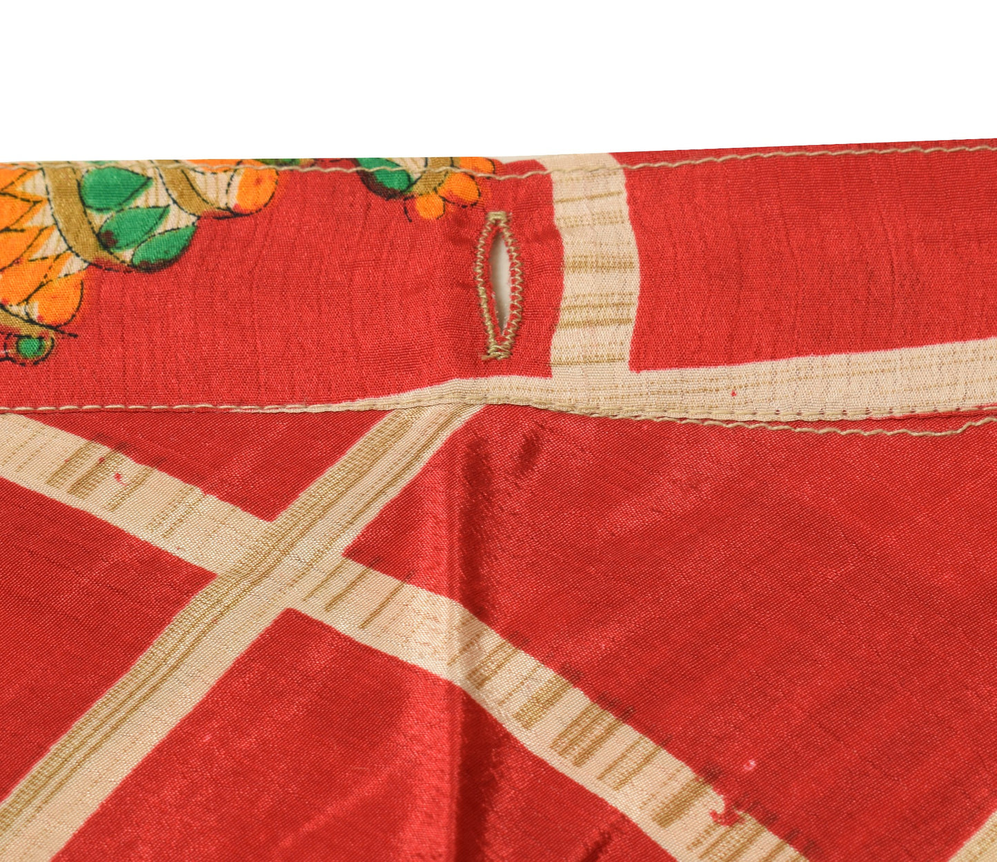 Sushila Vintage Red Antique Saree Magic Wrap Reversible Skirt Art Silk Beach Dress