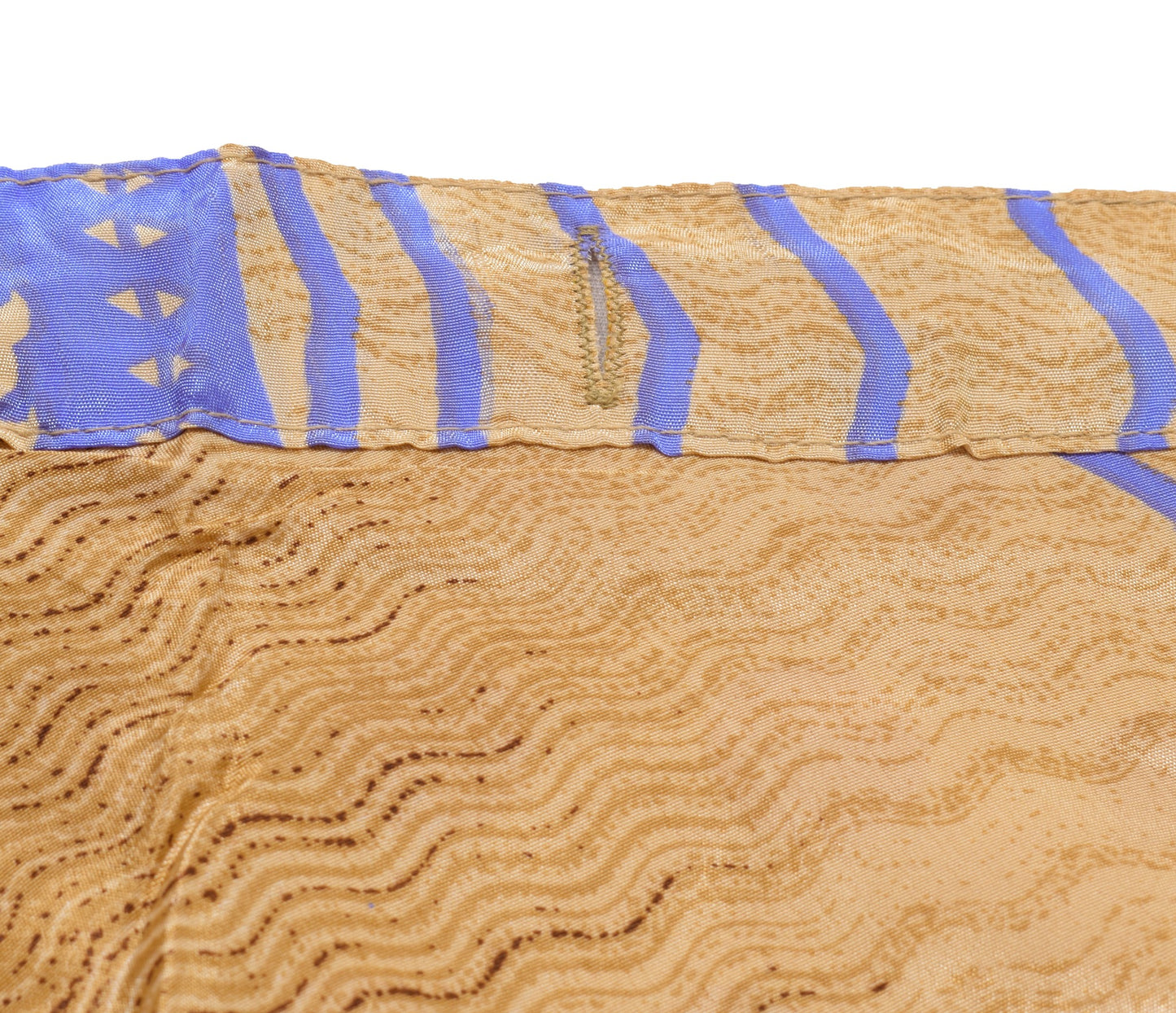 Sushila Vintage Art Silk Saree Magic Wrap Yellow Reversible Skirt Beach Dress