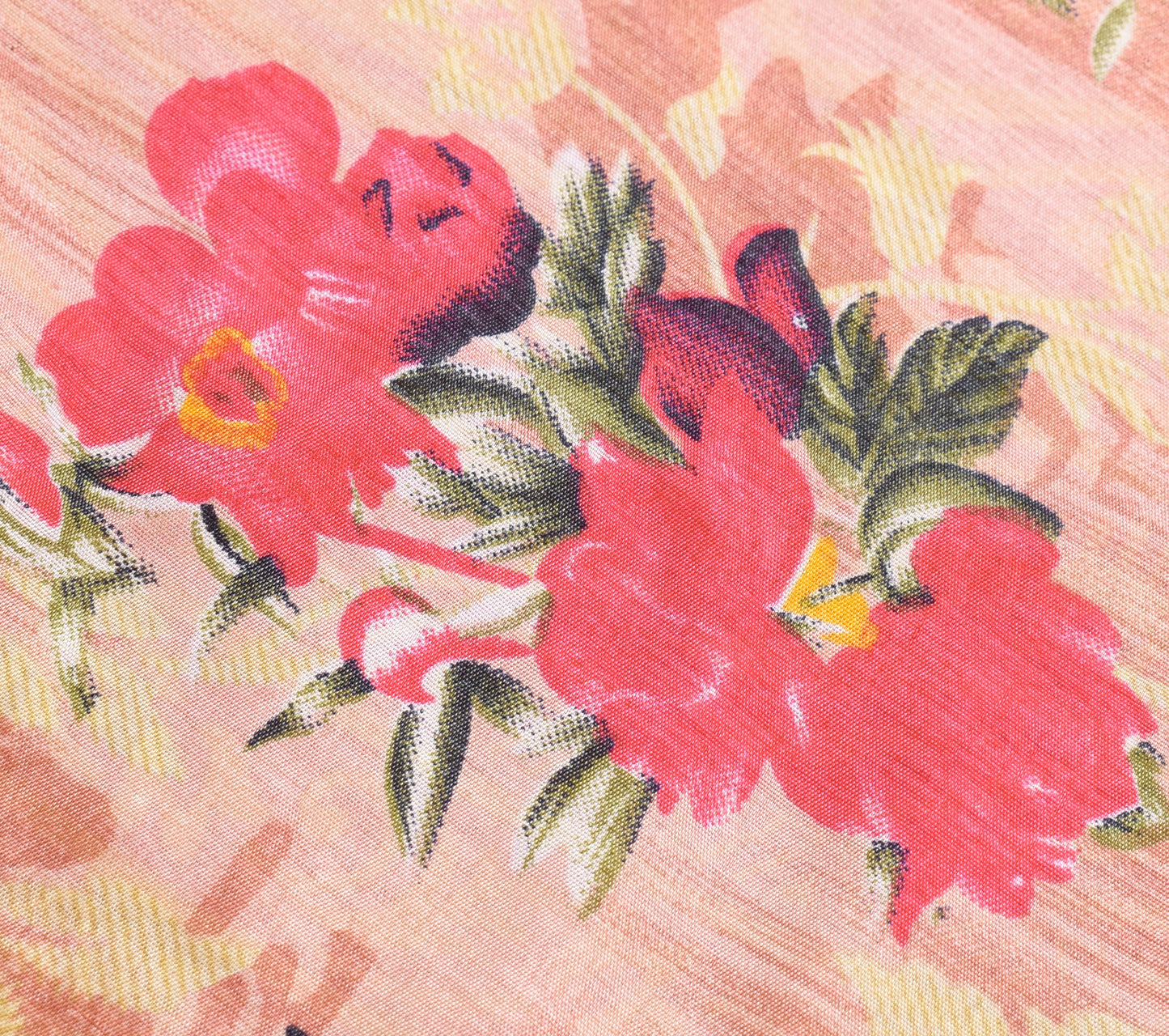 Sushila Vintage Art Silk Saree Magic Wrap Reversible Skirt Yellow Pink Beach Dress