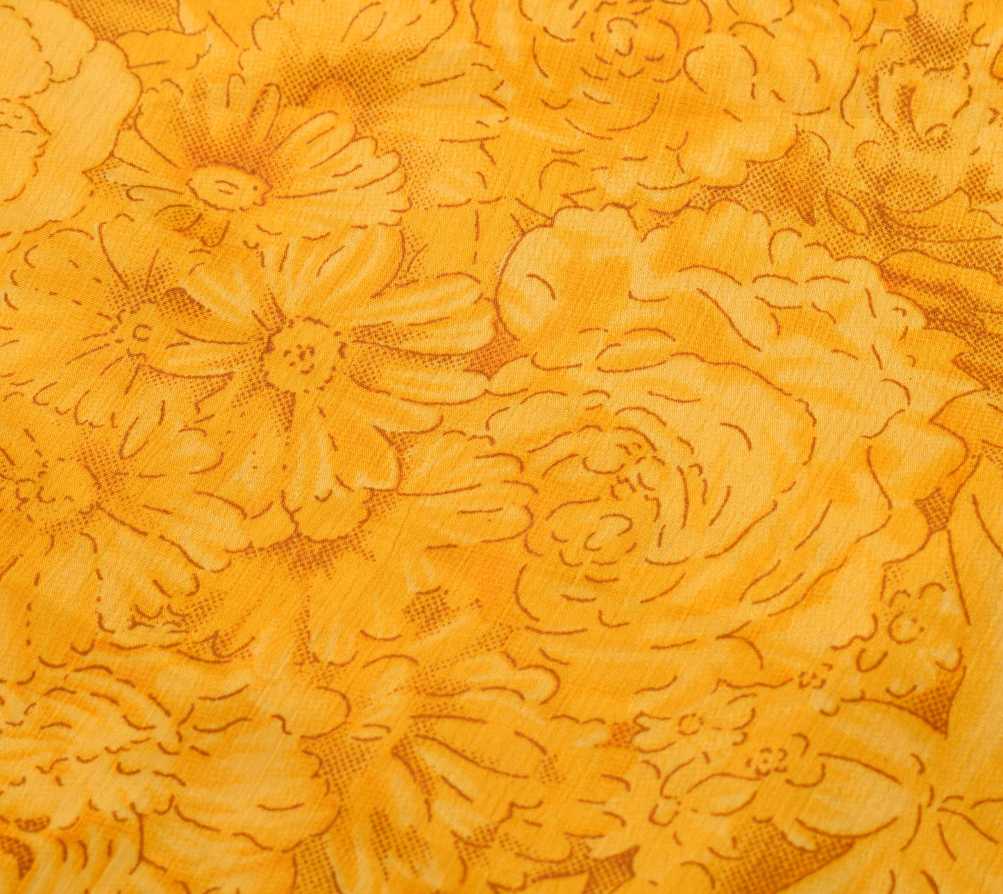 Sushila Vintage Art Silk Saree Magic Wrap Reversible Skirt Floral Yellow Beach Dress