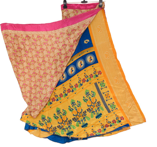 Sushila Vintage Art Silk Saree Magic Wrap Reversible Skirt ids Print Beach Dress