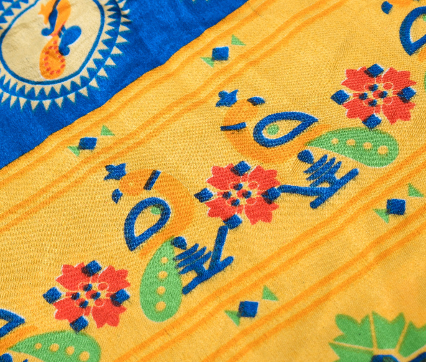 Sushila Vintage Art Silk Saree Magic Wrap Reversible Skirt ids Print Beach Dress