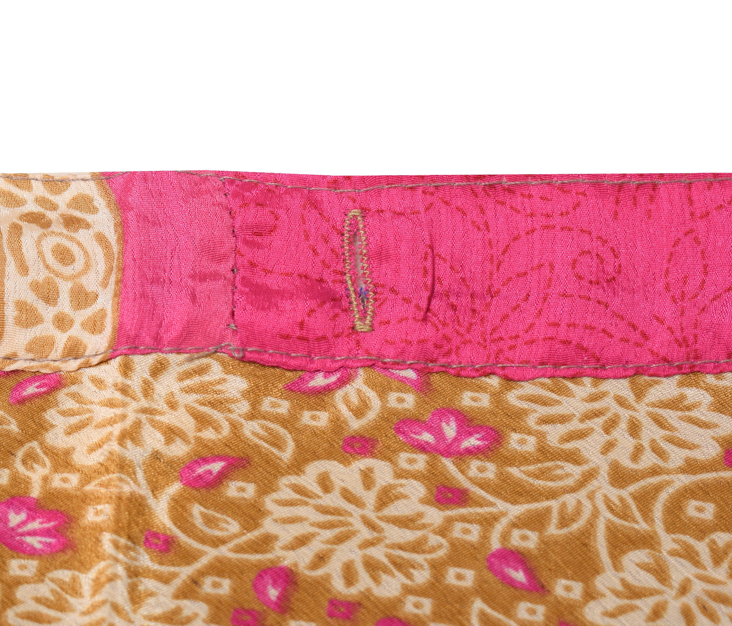 Sushila Vintage Art Silk Saree Magic Wrap Reversible Skirt ids Print Beach Dress