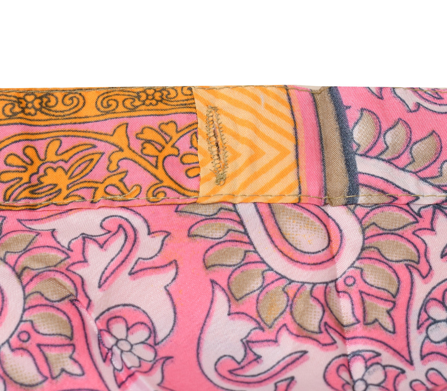 Sushila Vintage Peach Floral Saree Magic Wrap Reversible Skirt Art Silk Beach Dress