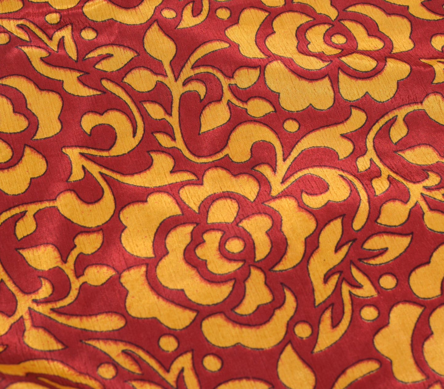 Sushila Vintage Floral Saree Magic Wrap Reversible Skirt Art Silk Red Beach Dress