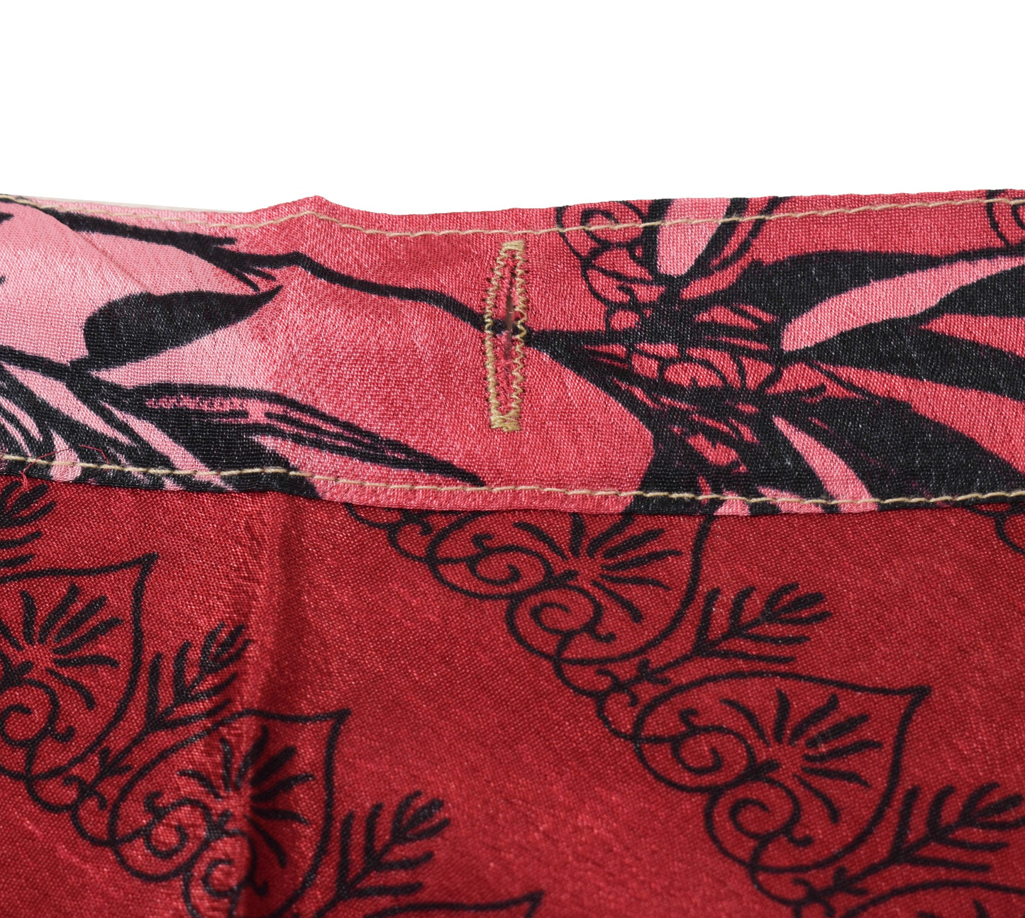 Sushila Vintage Art Silk Saree Magic Wrap Reversible Skirt Red Yellow Beach Dress