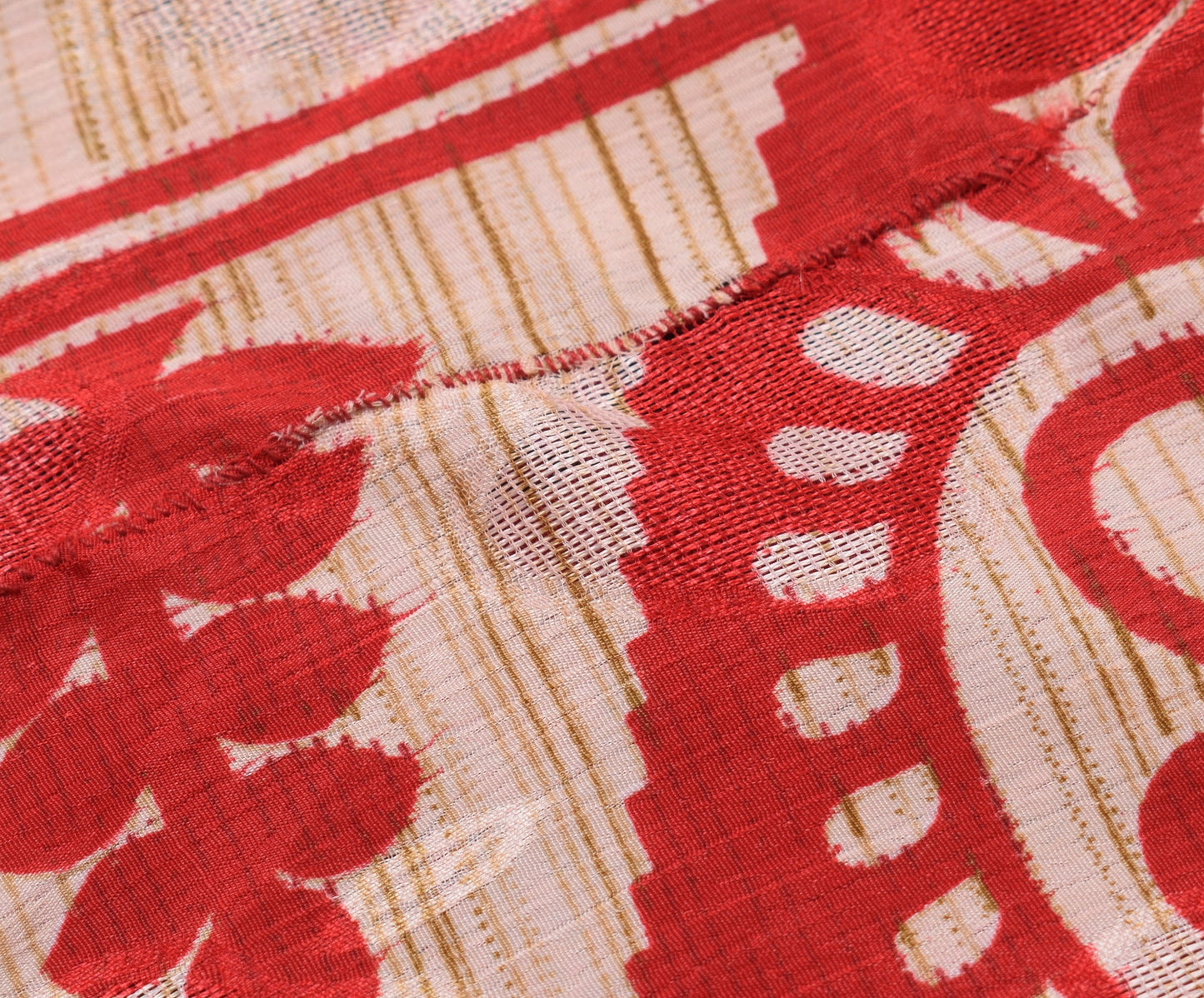 Sushila Vintage Art Silk Saree Magic Wrap Reversible Skirt Red Yellow Beach Dress