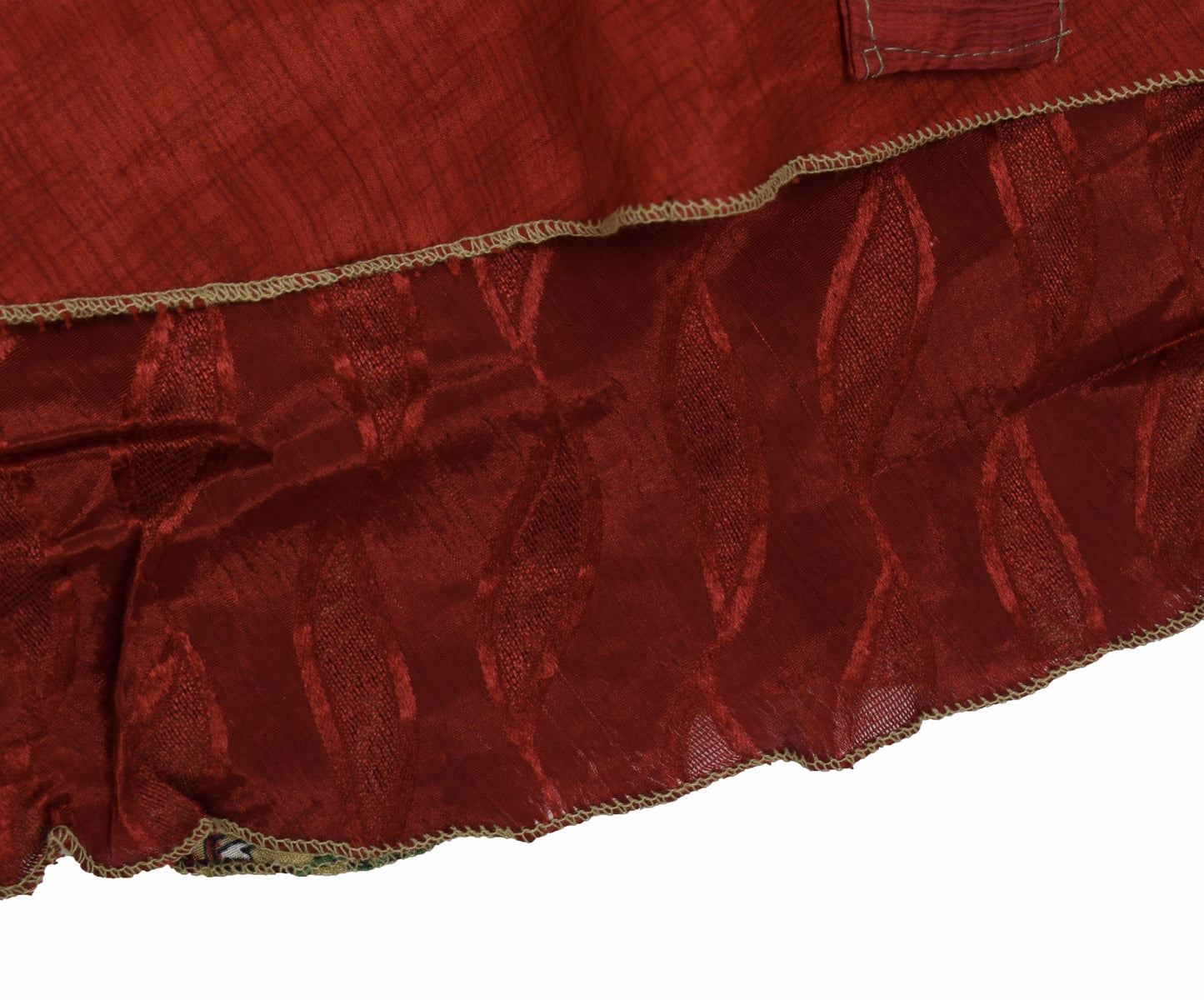 Sushila Vintage Art Silk Saree Magic Wrap Reversible Skirt Floral Beach Dress