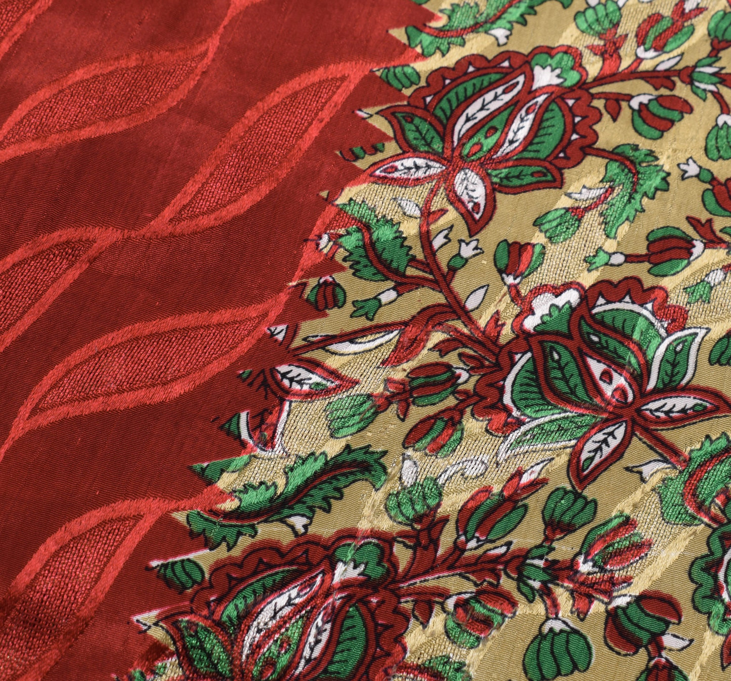 Sushila Vintage Art Silk Saree Magic Wrap Reversible Skirt Floral Beach Dress
