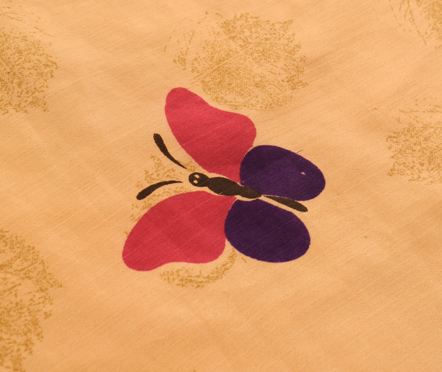 Sushila Vintage Butterfly Saree Magic Wrap Reversible Skirt Art Silk Beach Dress